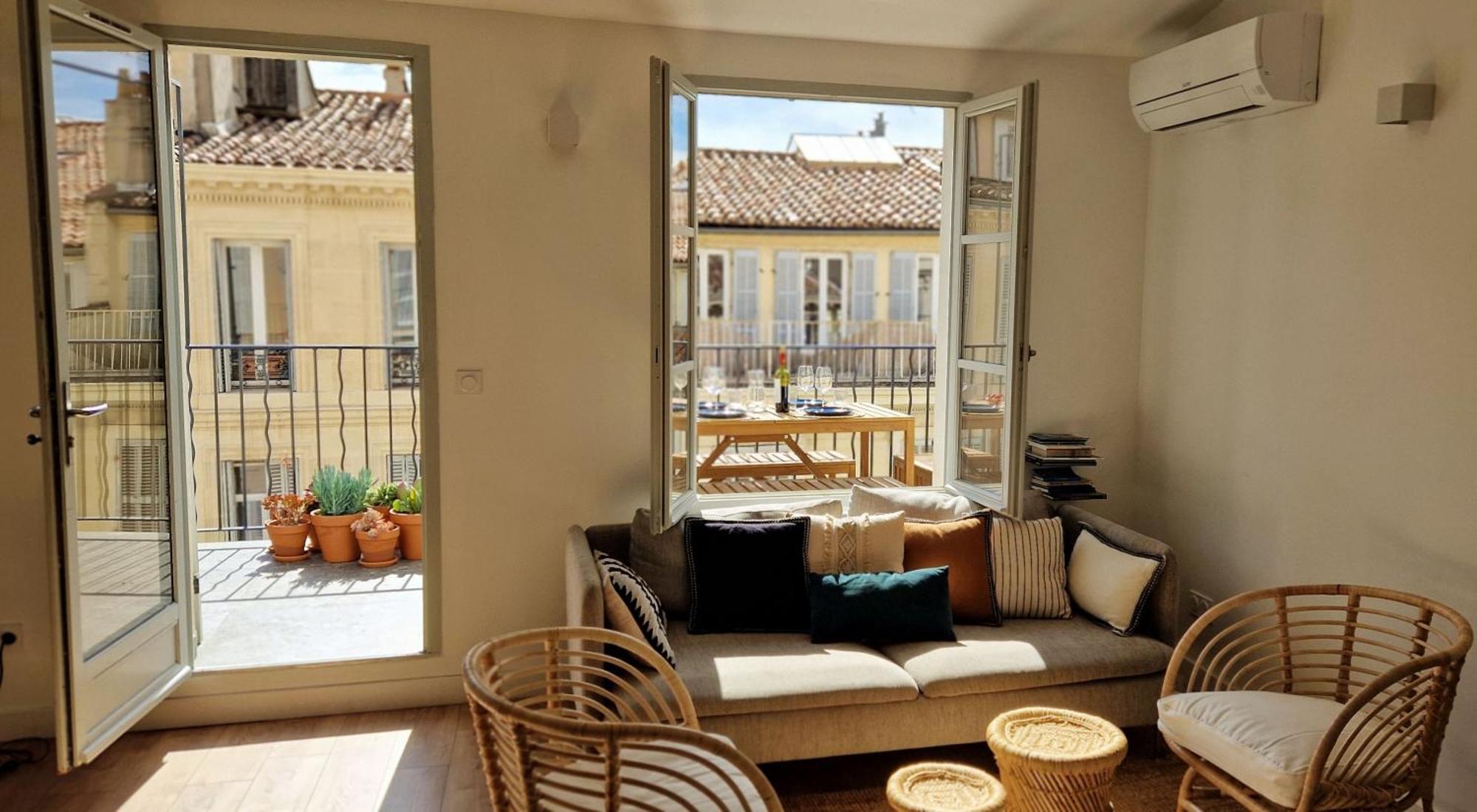 Terrasse - Hyper Centre - 2 Chambres - Parking Gratuit - Calme & Lumineux - Arrivee Autonome Marseille Exterior photo
